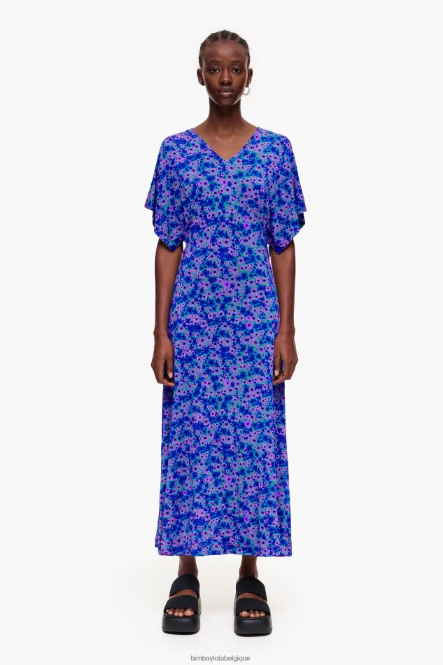 vêtements Bimba Y Lola robe mi-longue entièrement imprimée fleurs HV4486209