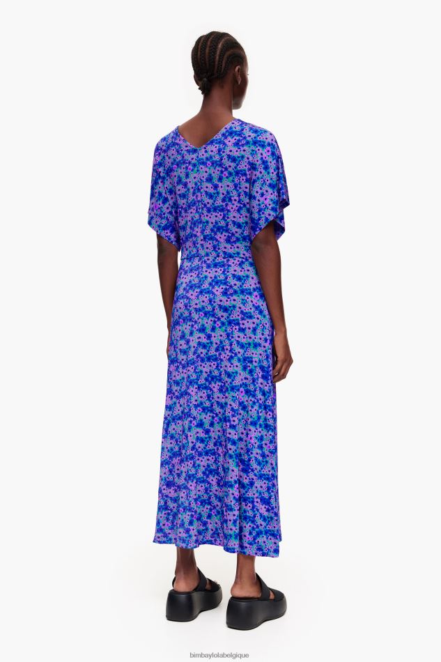 vêtements Bimba Y Lola robe mi-longue entièrement imprimée fleurs HV4486209