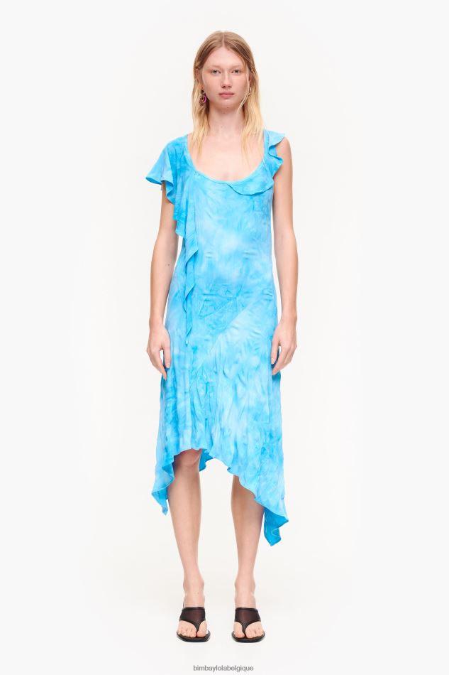 vêtements Bimba Y Lola robe mi-longue fluide bleu HV4486191