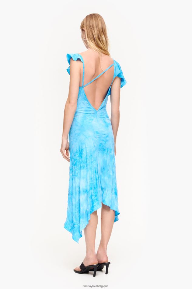 vêtements Bimba Y Lola robe mi-longue fluide bleu HV4486191