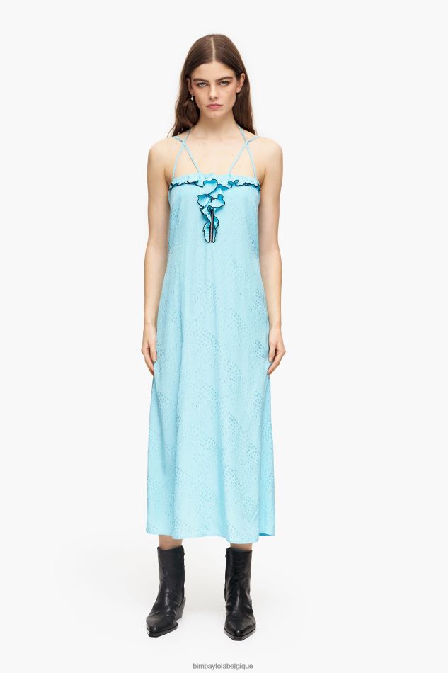 vêtements Bimba Y Lola robe mi-longue fluide bleu HV4486231