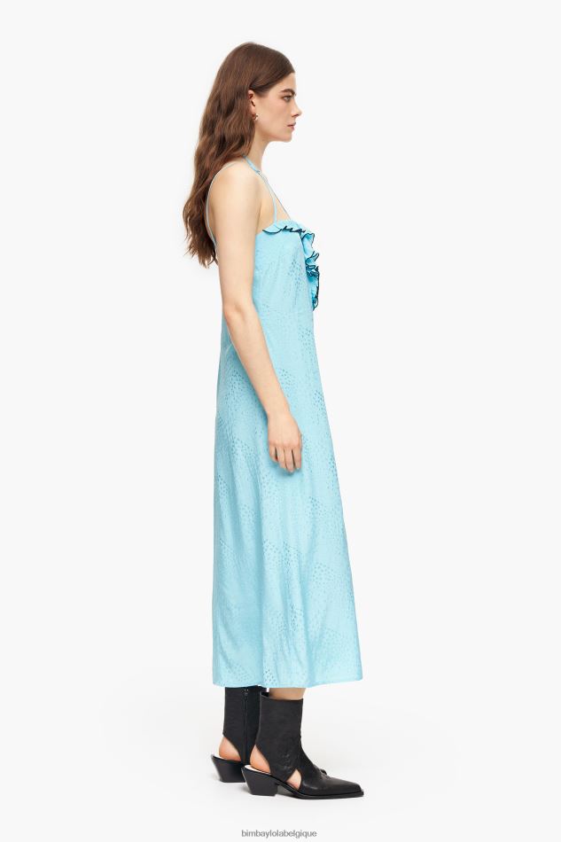 vêtements Bimba Y Lola robe mi-longue fluide bleu HV4486231