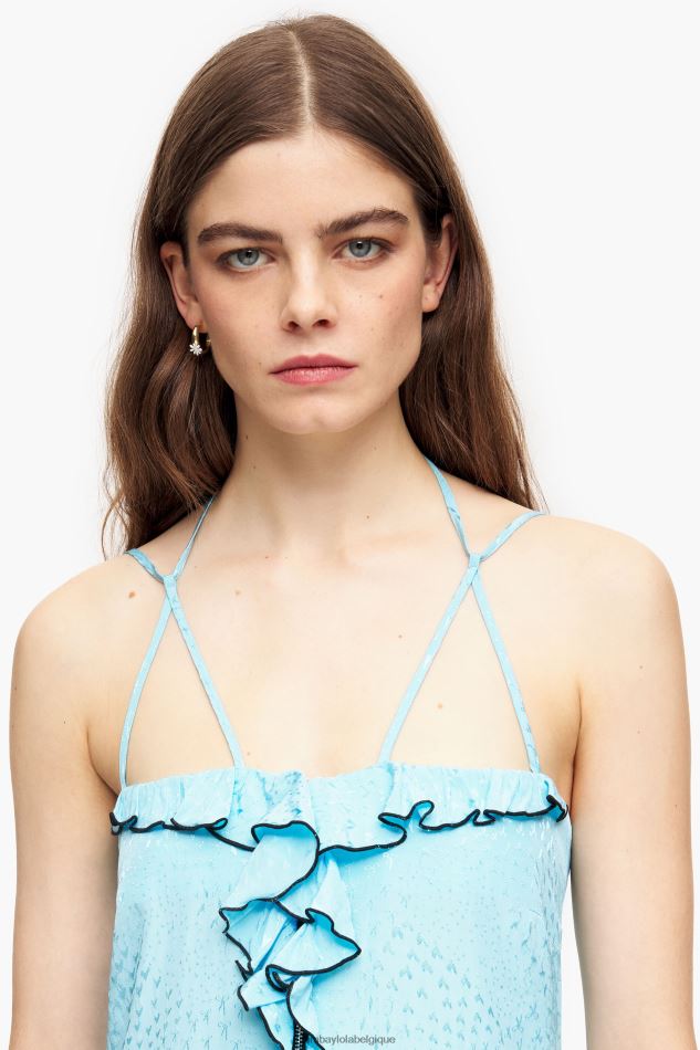 vêtements Bimba Y Lola robe mi-longue fluide bleu HV4486231