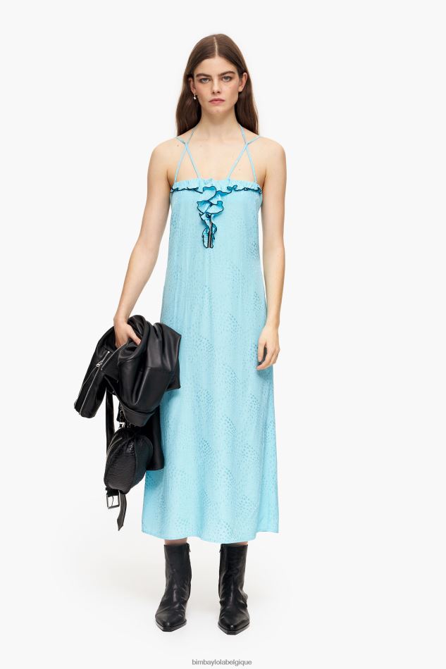 vêtements Bimba Y Lola robe mi-longue fluide bleu HV4486231