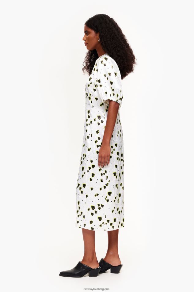 vêtements Bimba Y Lola robe mi-longue fluide à petits imprimés cœurs HV4486203