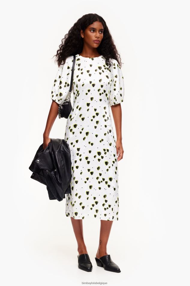 vêtements Bimba Y Lola robe mi-longue fluide à petits imprimés cœurs HV4486203