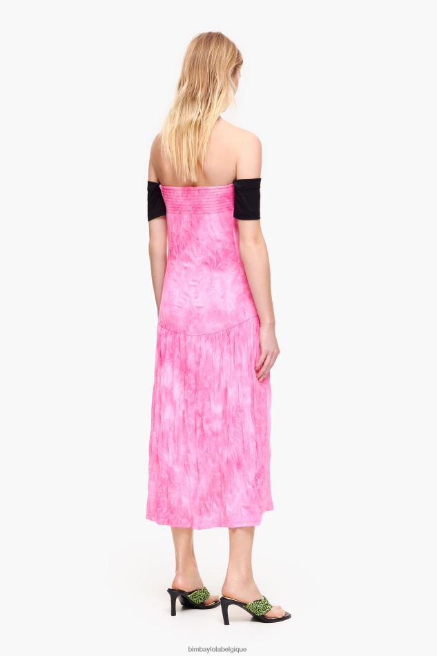 vêtements Bimba Y Lola robe mi-longue fluide rose HV4486189