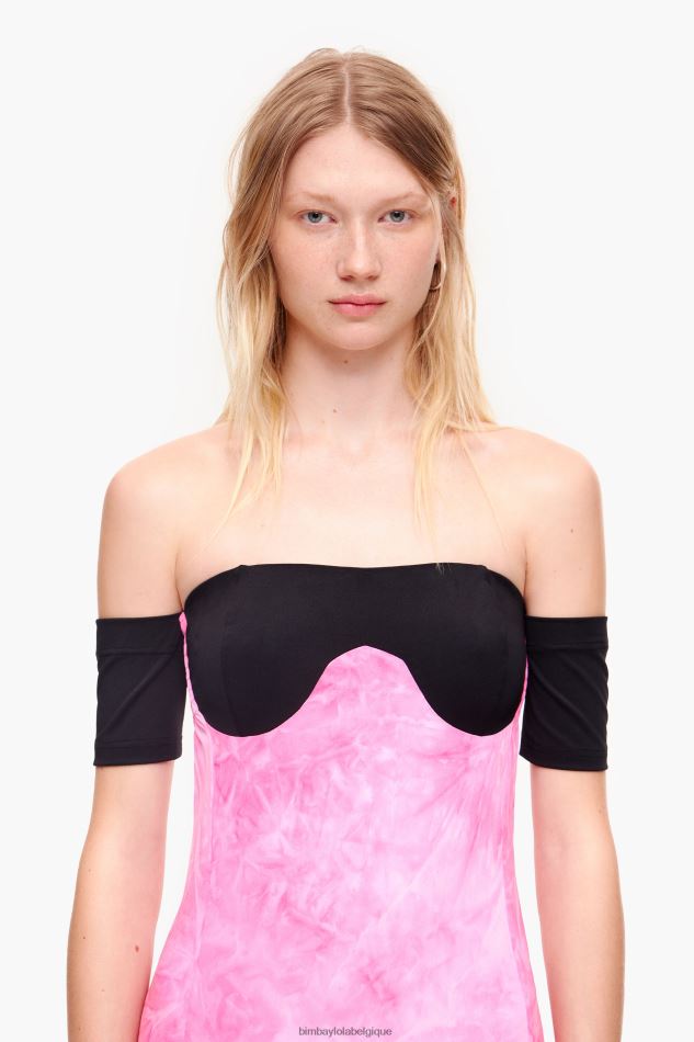 vêtements Bimba Y Lola robe mi-longue fluide rose HV4486189