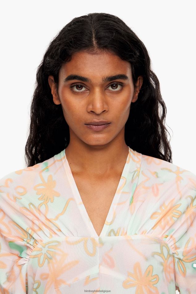 vêtements Bimba Y Lola robe midi en jersey à fleurs graffiti HV4486234