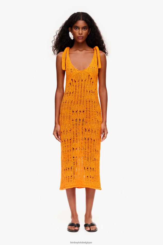 vêtements Bimba Y Lola robe nuisette au crochet orange HV4486174