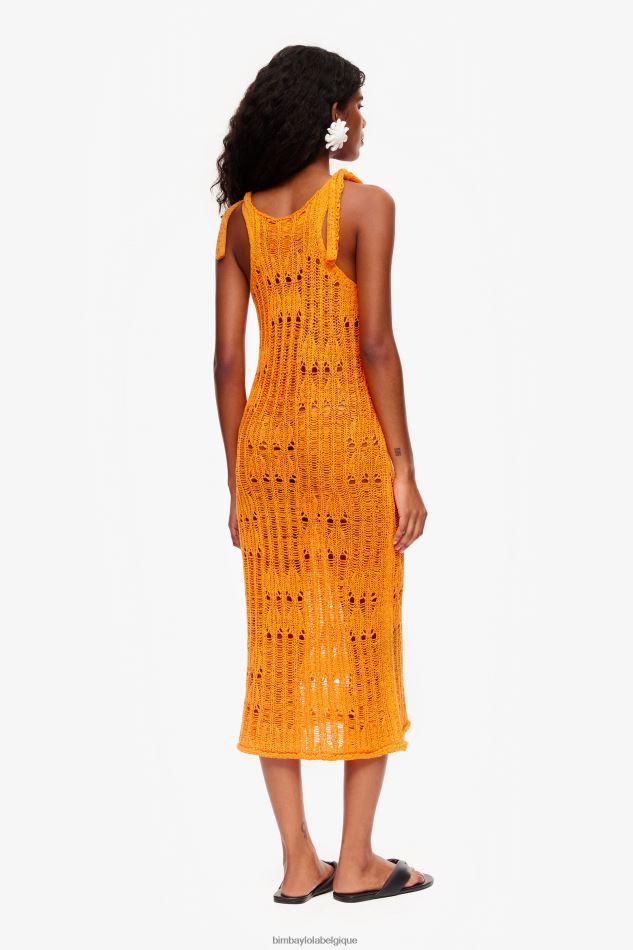 vêtements Bimba Y Lola robe nuisette au crochet orange HV4486174