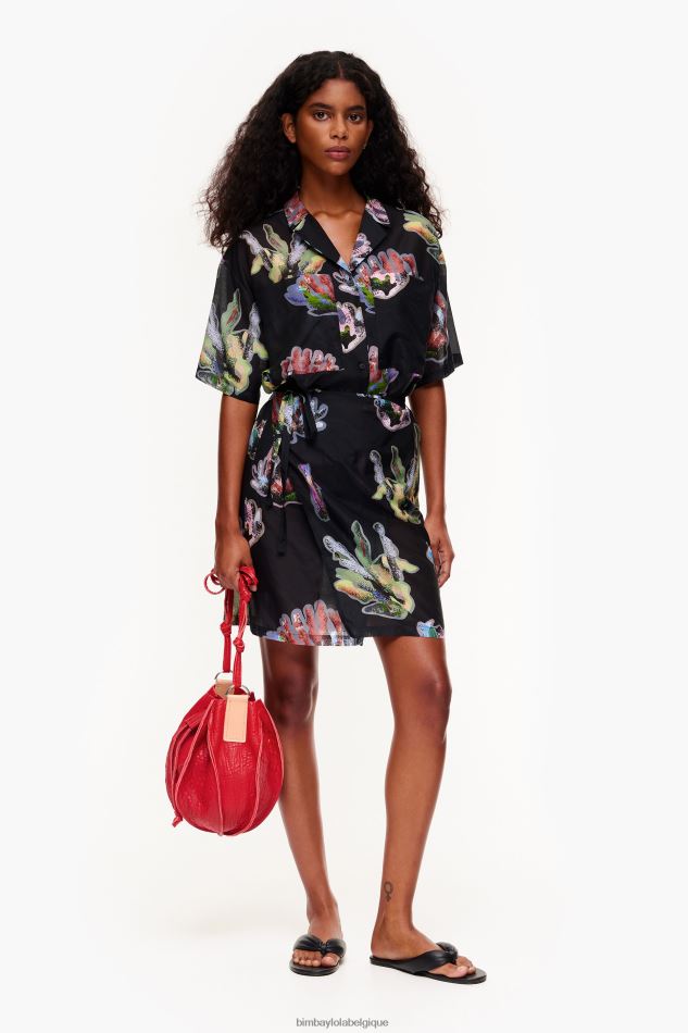 vêtements Bimba Y Lola robe paréo à imprimé corail gris HV4486185