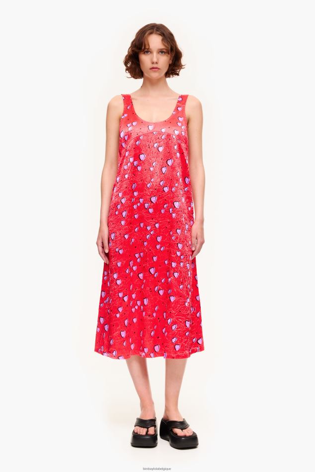 vêtements Bimba Y Lola robe à petits coeurs rouge HV4486201