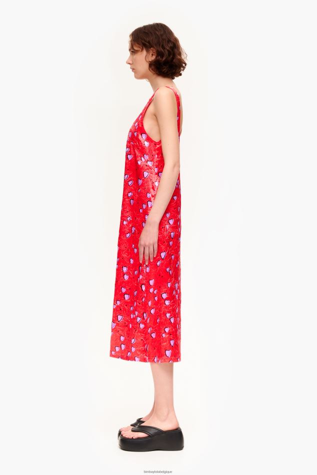 vêtements Bimba Y Lola robe à petits coeurs rouge HV4486201