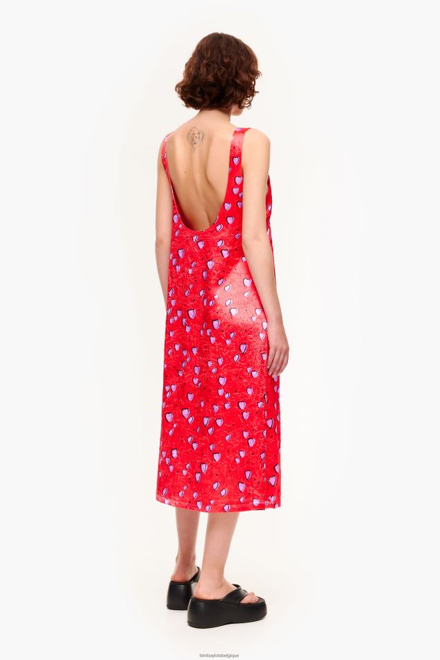 vêtements Bimba Y Lola robe à petits coeurs rouge HV4486201