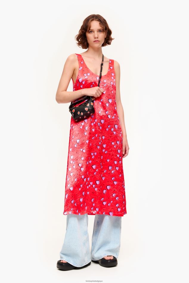 vêtements Bimba Y Lola robe à petits coeurs rouge HV4486201