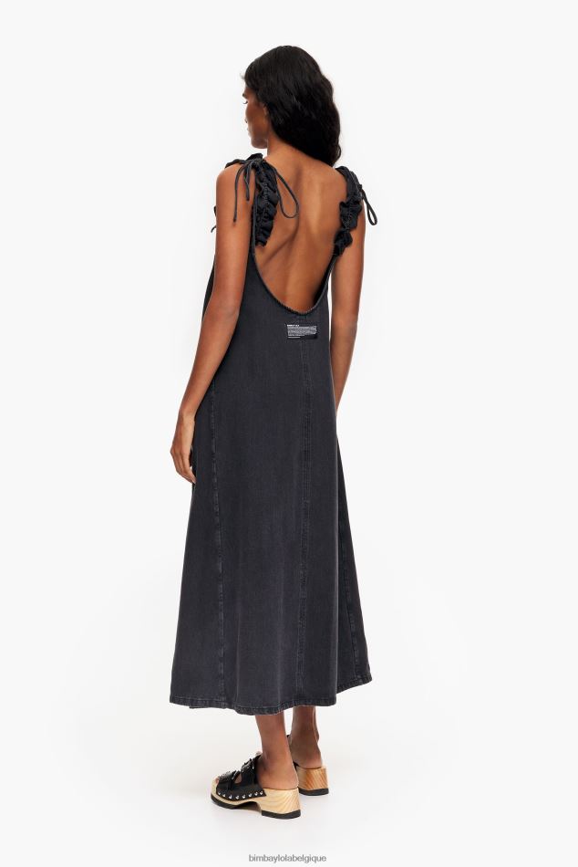 vêtements Bimba Y Lola robe trapèze en jean noir HV4486228