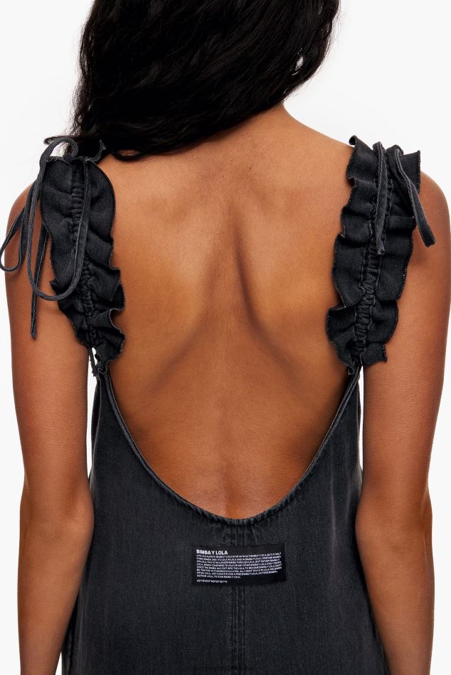 vêtements Bimba Y Lola robe trapèze en jean noir HV4486228