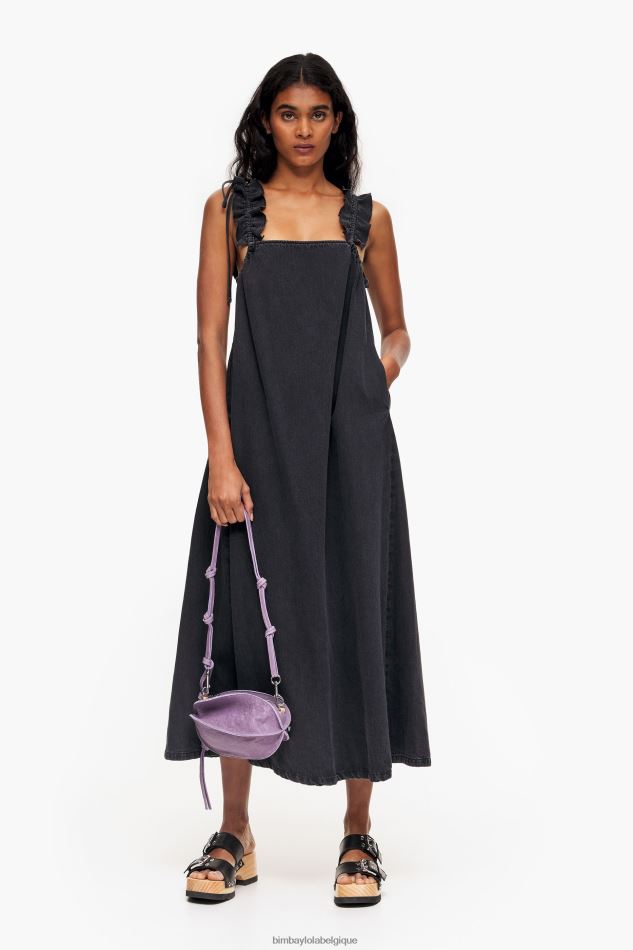 vêtements Bimba Y Lola robe trapèze en jean noir HV4486228