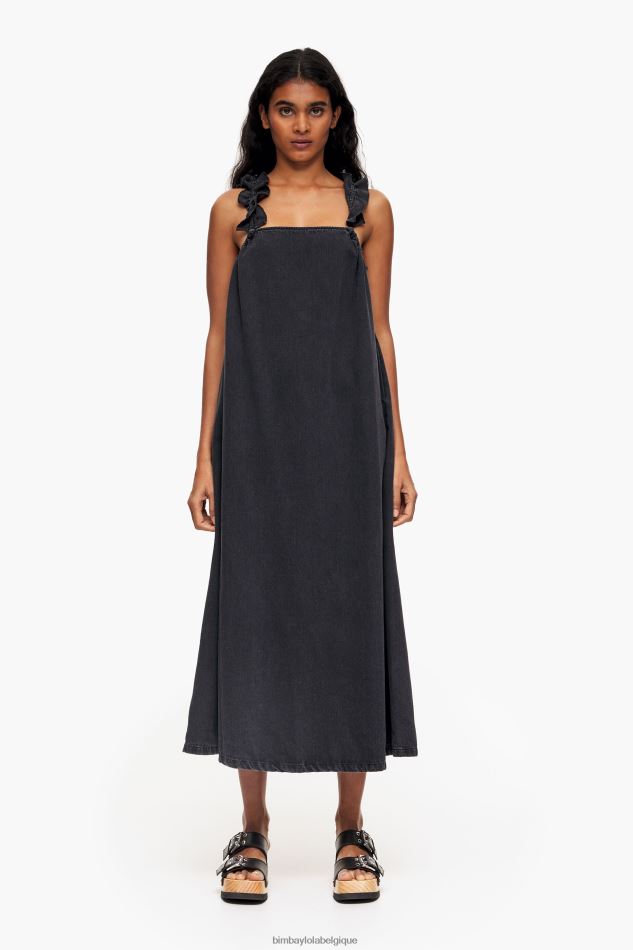 vêtements Bimba Y Lola robe trapèze en jean noir HV4486542