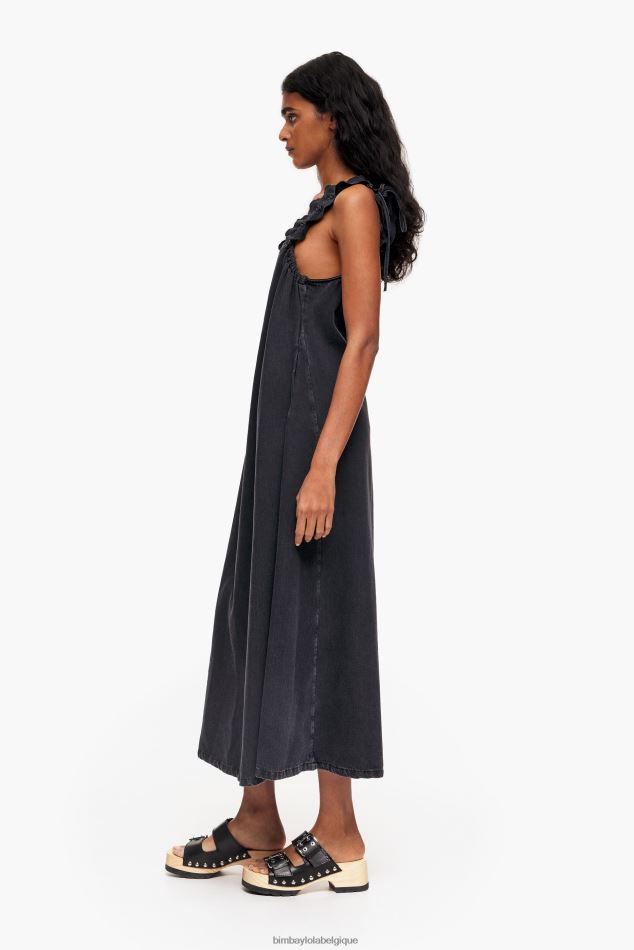 vêtements Bimba Y Lola robe trapèze en jean noir HV4486542