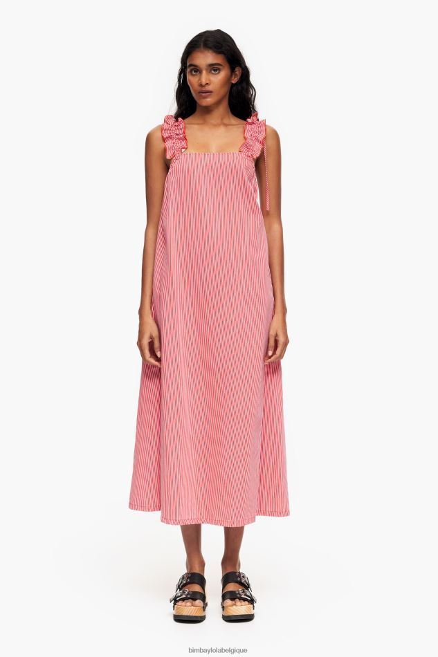 vêtements Bimba Y Lola robe trapèze en jean rouge HV4486229