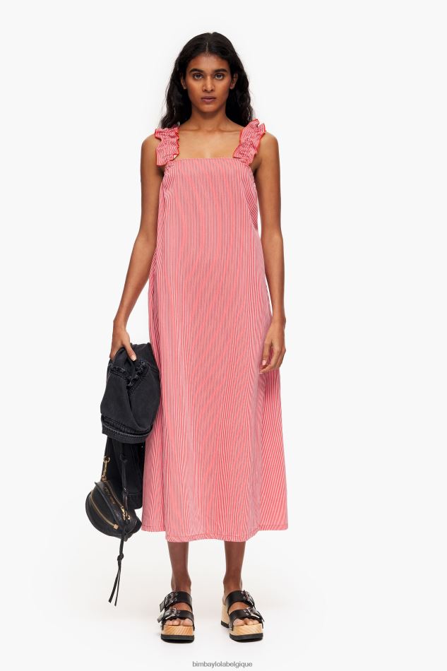 vêtements Bimba Y Lola robe trapèze en jean rouge HV4486229