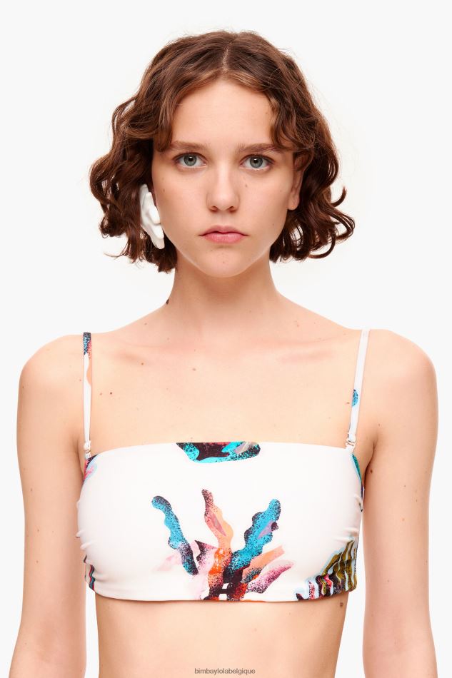 vêtements Bimba Y Lola bikini imprimé corail blanc HV4486879