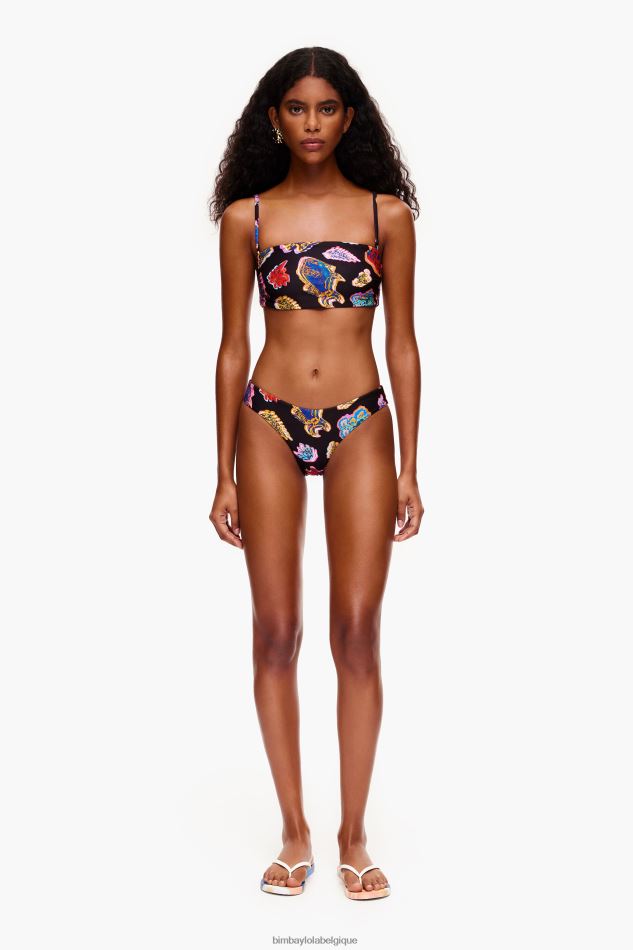 vêtements Bimba Y Lola bikini à imprimé poisson noir HV4486880