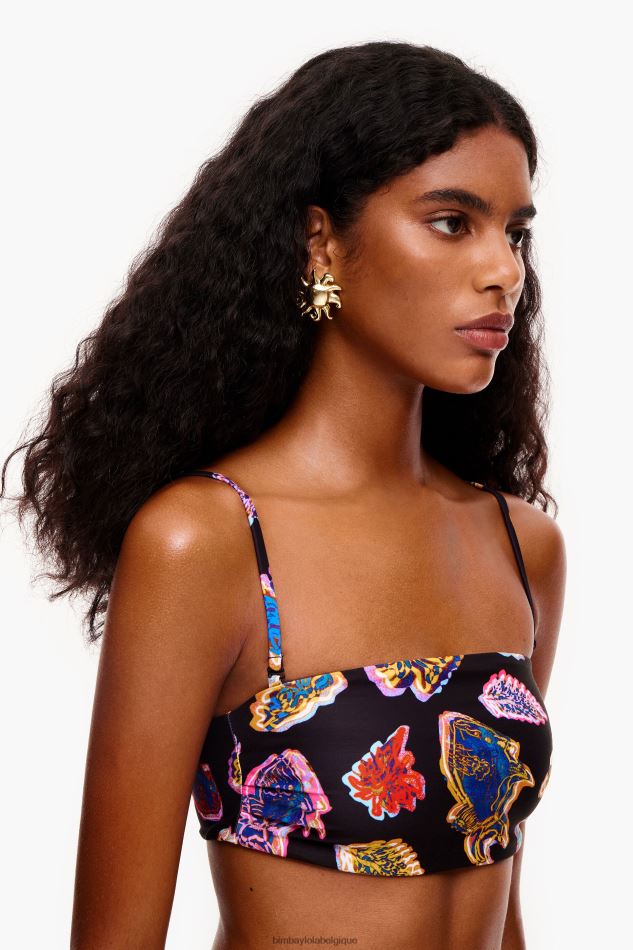 vêtements Bimba Y Lola bikini à imprimé poisson noir HV4486880