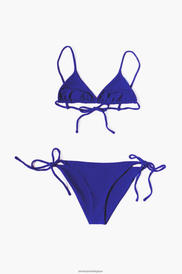 vêtements Bimba Y Lola bikini triangle texturé bleu HV4486887