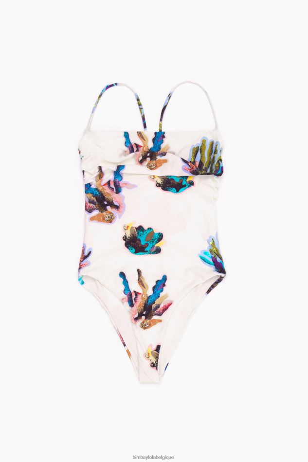 vêtements Bimba Y Lola maillot de bain imprimé corail Ivoire HV4486875