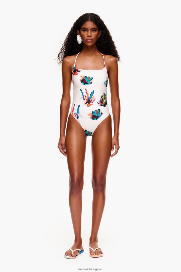vêtements Bimba Y Lola maillot de bain imprimé corail Ivoire HV4486875