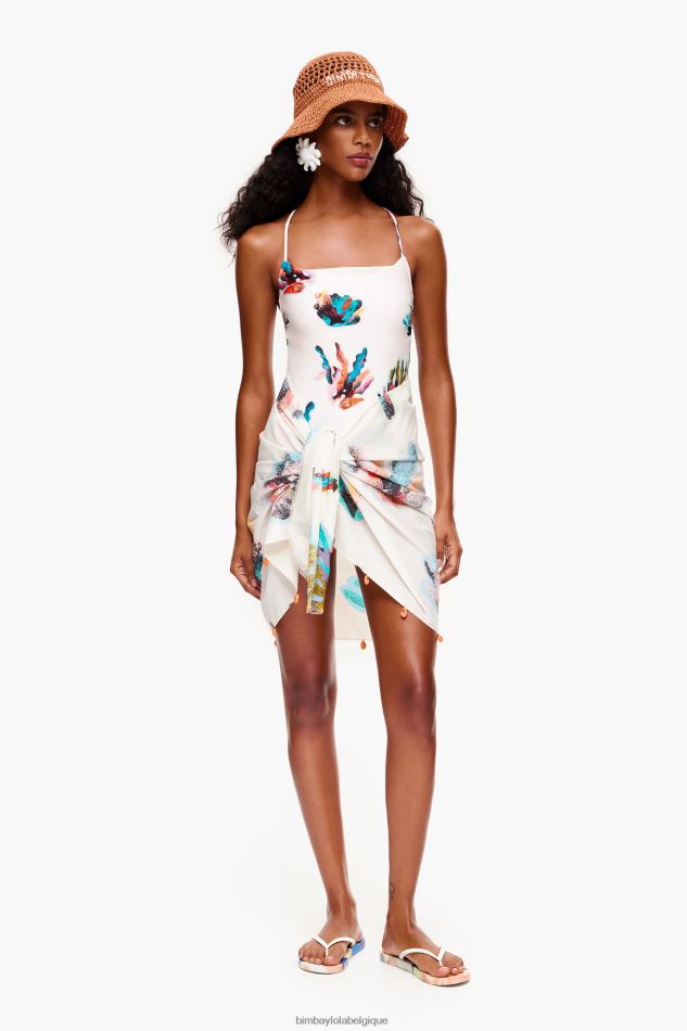 vêtements Bimba Y Lola maillot de bain imprimé corail Ivoire HV4486875