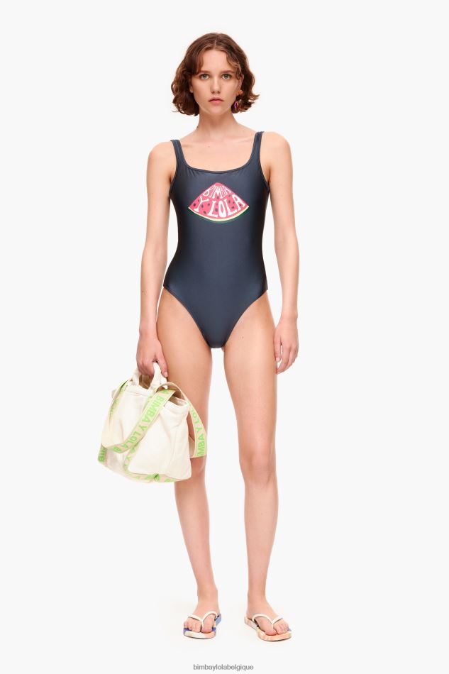 vêtements Bimba Y Lola maillot de bain à logo pastèque anthracite HV4486885