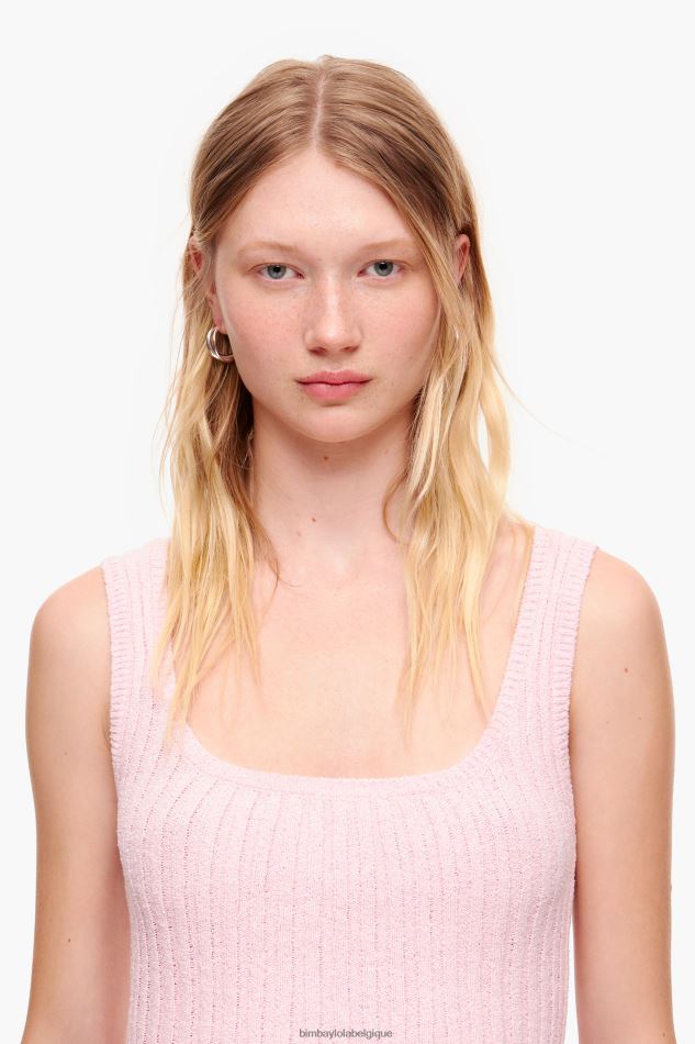 vêtements Bimba Y Lola haut ajusté à nervures rose HV4486314