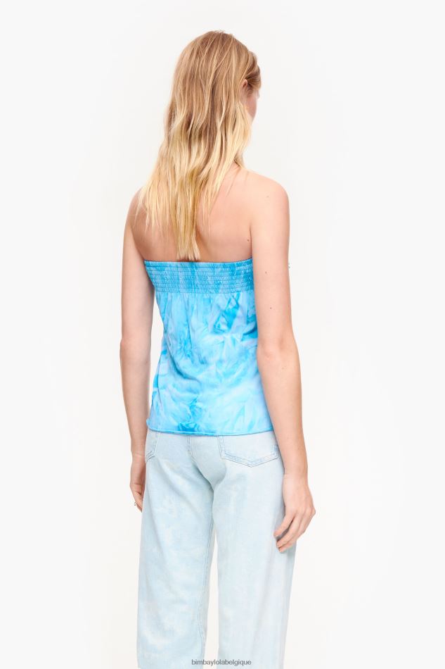 vêtements Bimba Y Lola haut ajusté à volants bleu HV4486341