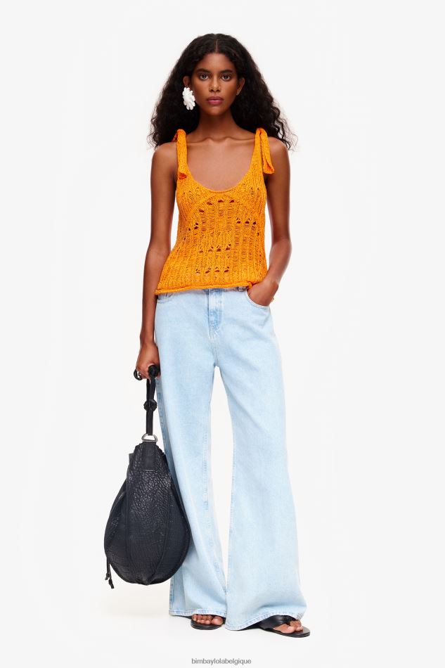 vêtements Bimba Y Lola haut au crochet orange HV4486263