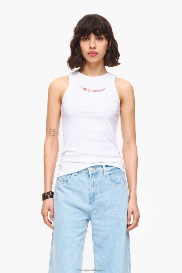 vêtements Bimba Y Lola haut chili ajusté blanc HV4486244