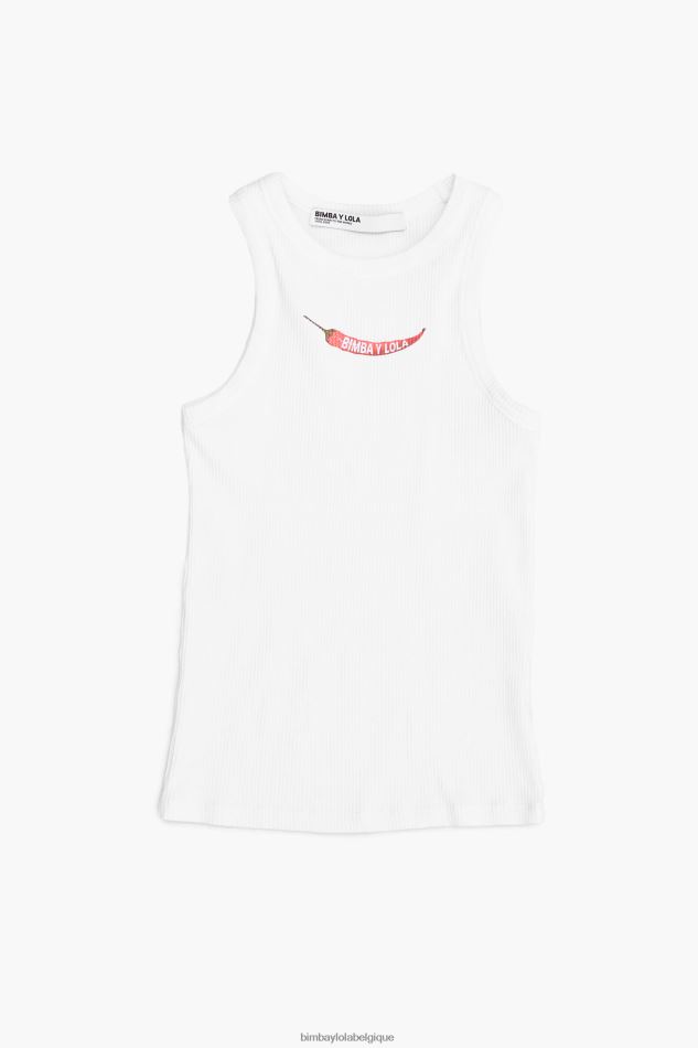 vêtements Bimba Y Lola haut chili ajusté blanc HV4486244