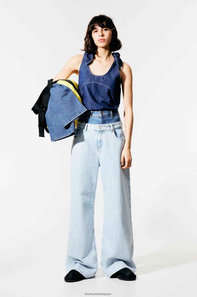 vêtements Bimba Y Lola haut en jean foncé bleu HV4486509