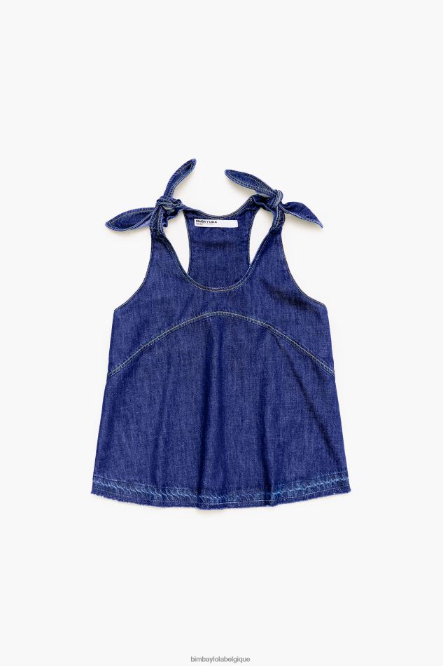 vêtements Bimba Y Lola haut en jean foncé bleu HV4486512