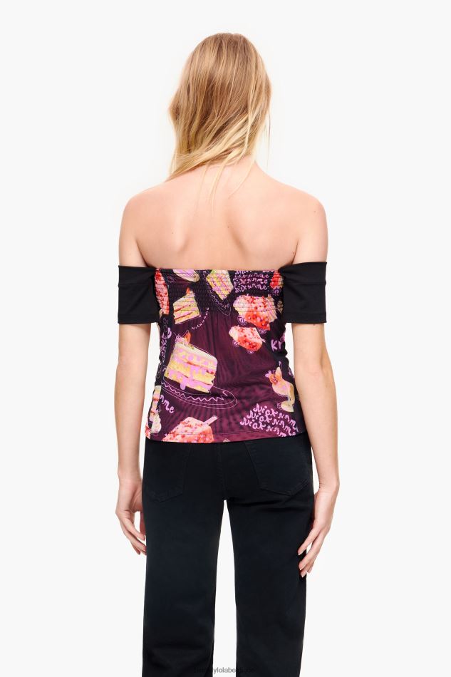 vêtements Bimba Y Lola haut à imprimé photo surnom noir HV4486342