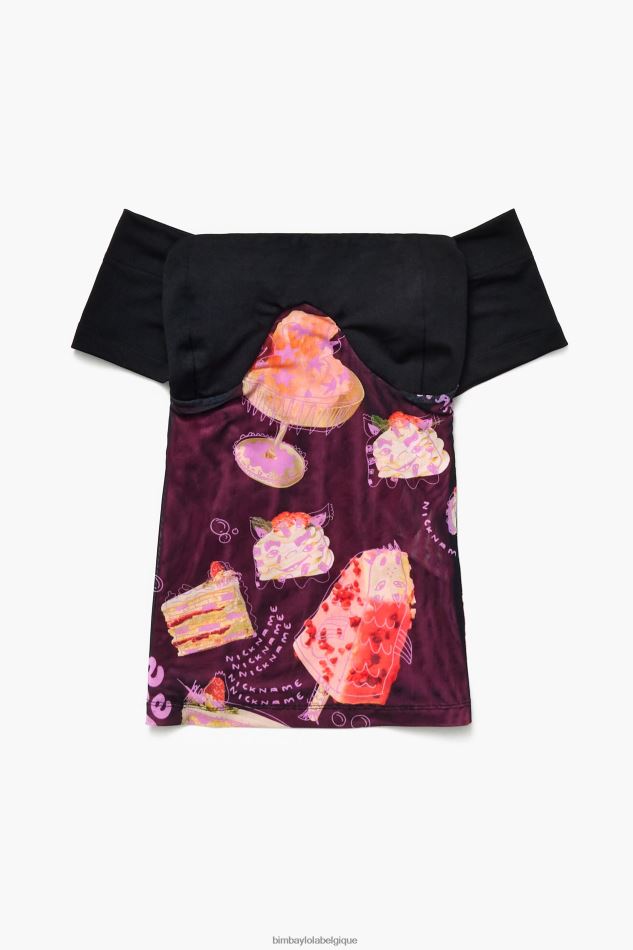 vêtements Bimba Y Lola haut à imprimé photo surnom noir HV4486342