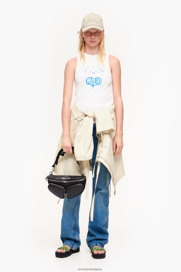 vêtements Bimba Y Lola haut à logo ours Ivoire HV4486274