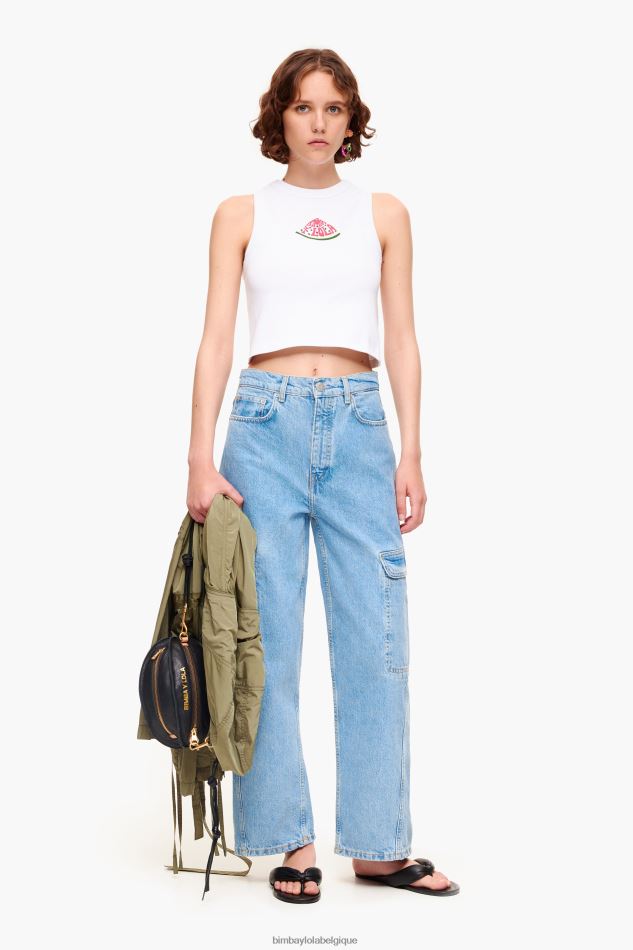 vêtements Bimba Y Lola haut à logo pastèque blanc HV4486273