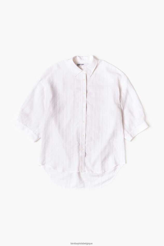 vêtements Bimba Y Lola chemise en lin blanc HV4486329