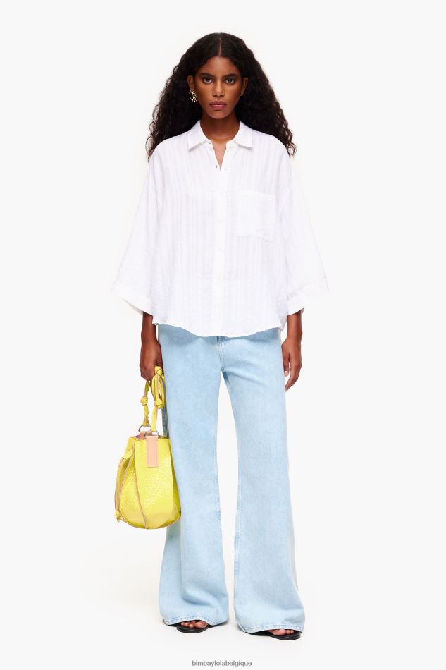 vêtements Bimba Y Lola chemise en lin blanc HV4486332