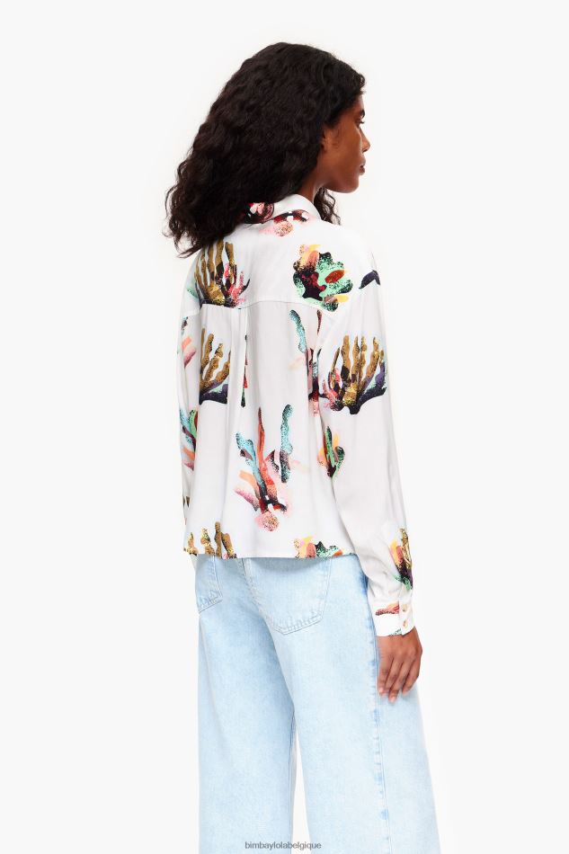 vêtements Bimba Y Lola chemise à imprimé corail Ivoire HV4486330