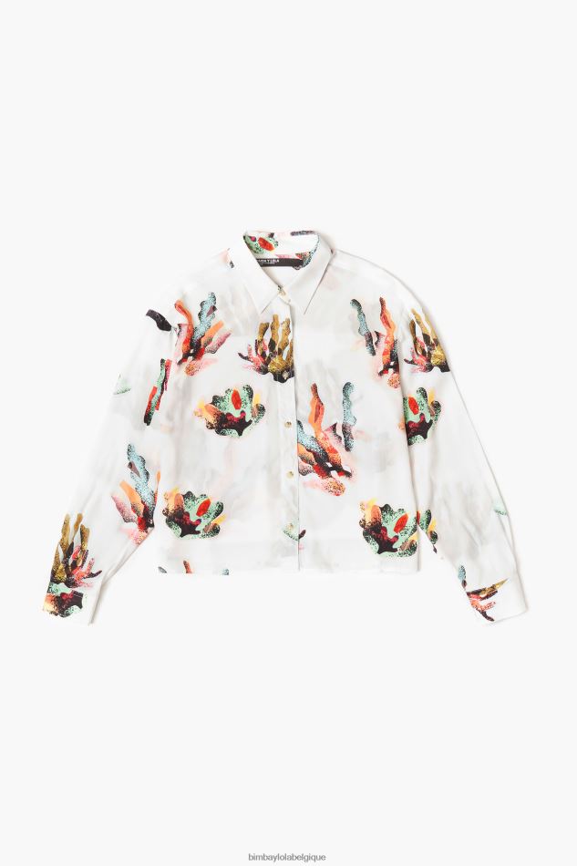 vêtements Bimba Y Lola chemise à imprimé corail Ivoire HV4486330
